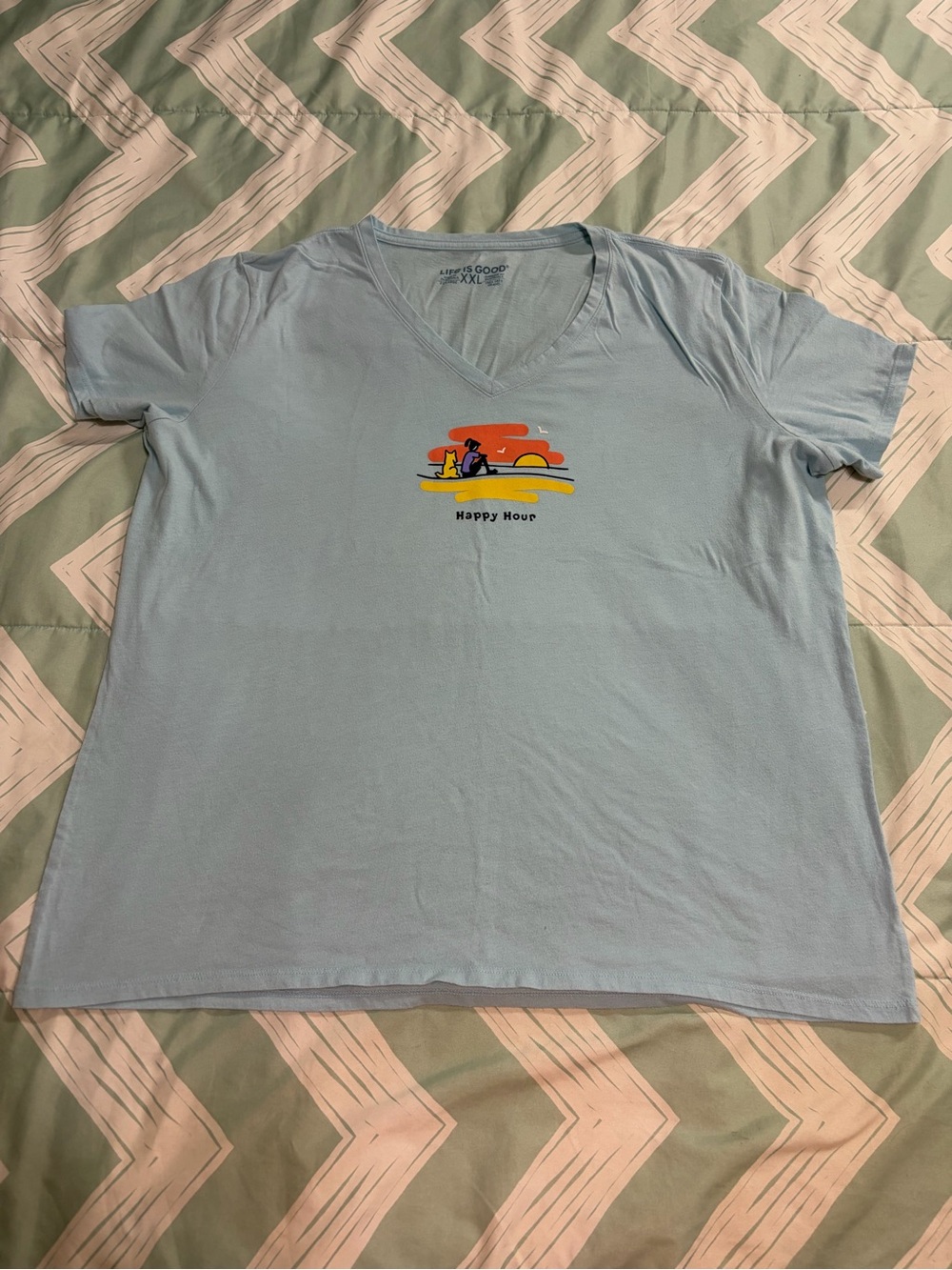 Life is Good Sunset “Happy Hour" Graphic Tee